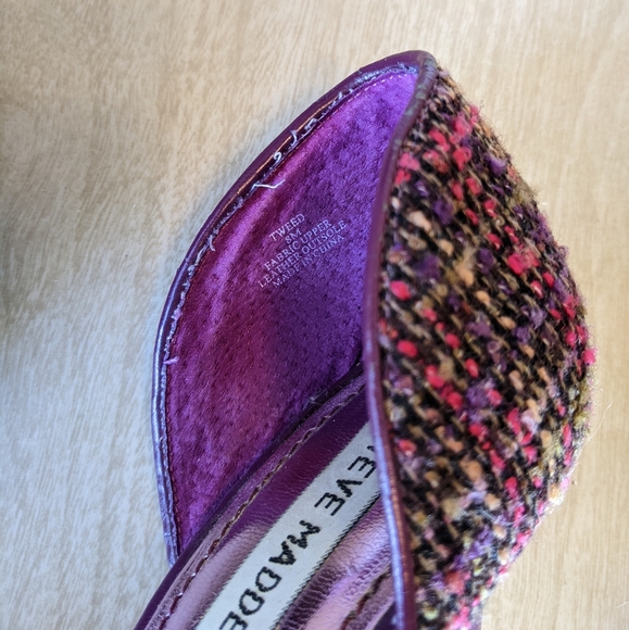 Steve Madden Tweed Leather D'Orsay Purple Fuschia Heels size 8 - Picture 9 of 10
